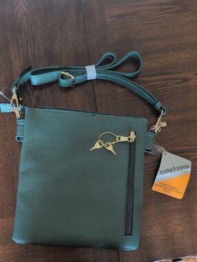 Jessie James Piper Concealed Carry Teal Crossbody Bag with Gold Hardware